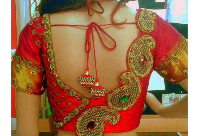 Marriage Back Side Traditional Silk Saree Blouse Designs Back Neck