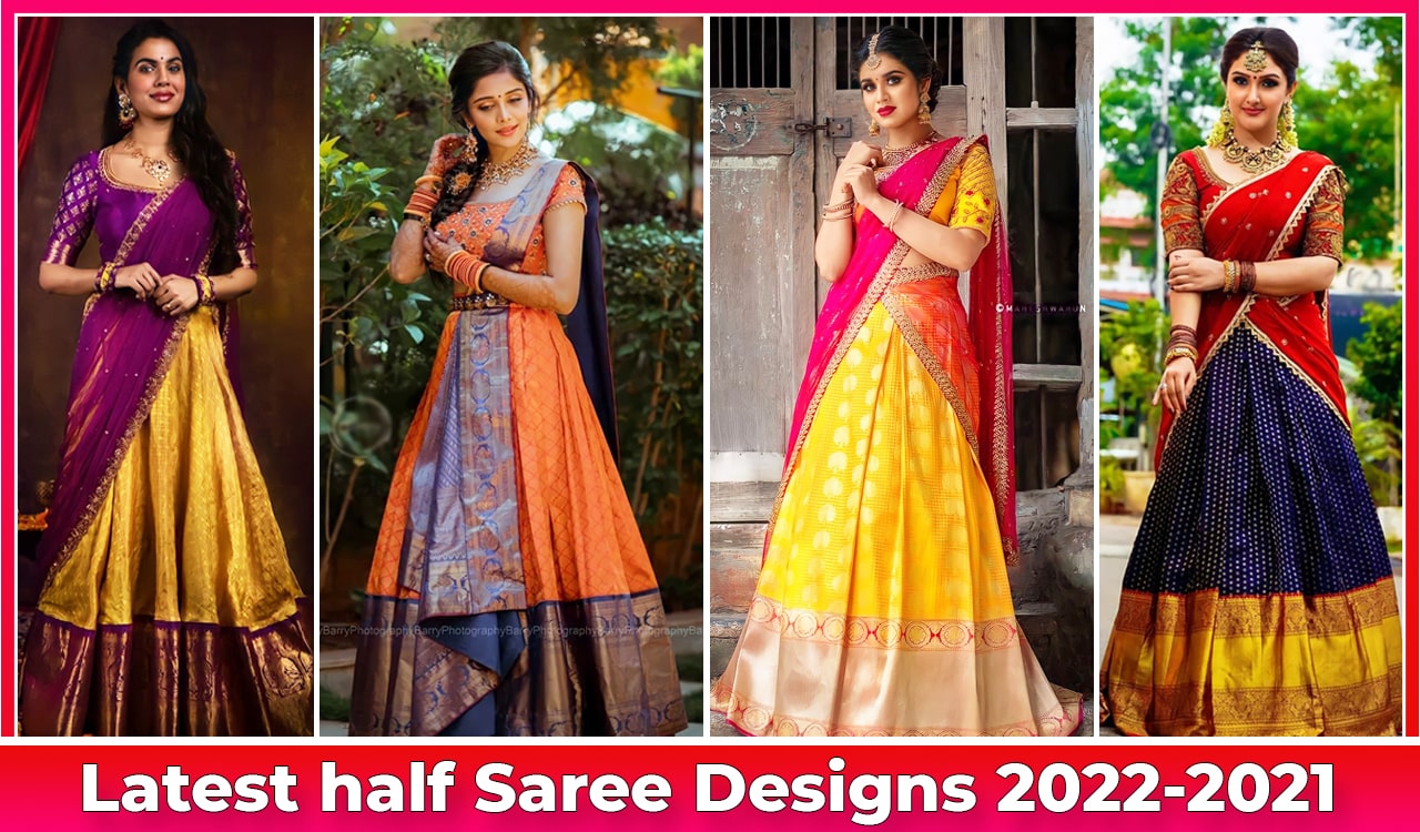 Beautiful Organza Sare & Half Saree designs 2023