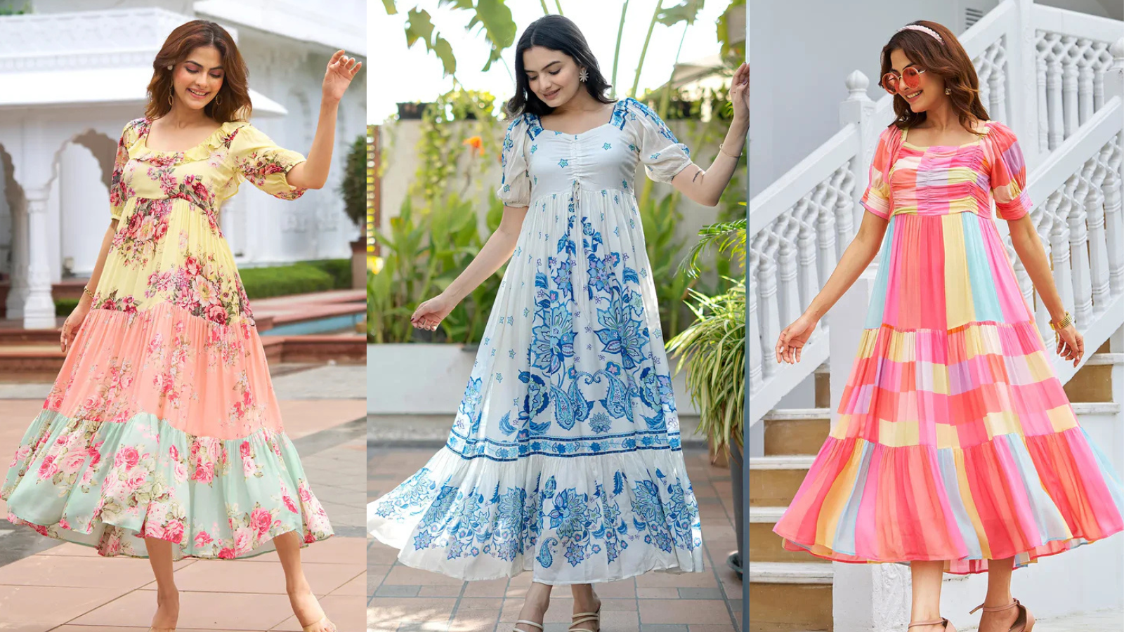 Elegant viscose summer dresses